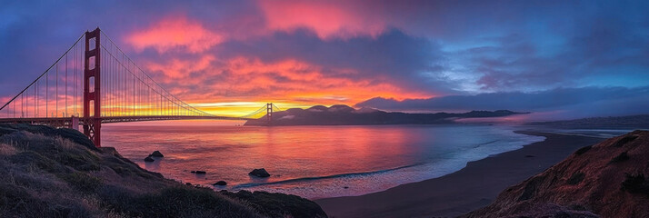 golden gate bridge sunrise