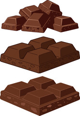 chocolate chunks isolated vector illustration art design
