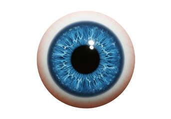 Vibrant Blue Human Eye Isolated on Transparent Background Detailed Iris and Pupil Close Up