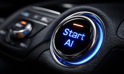 Start Ai button on black leather