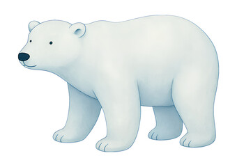 watercolor polar bear isolated on transparent background, extracted, png file