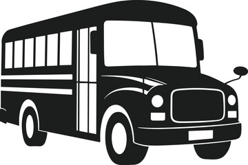 Side View School Bus Silhouette Vector Design