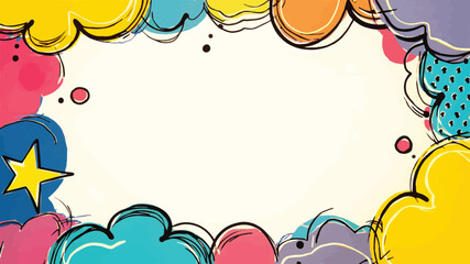 Colorful abstract shapes with star background