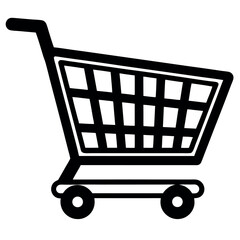 Shopping cart icon isolated on white background
