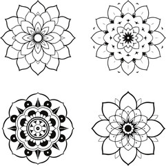 Intricate floral mandala designs decorative ornamental