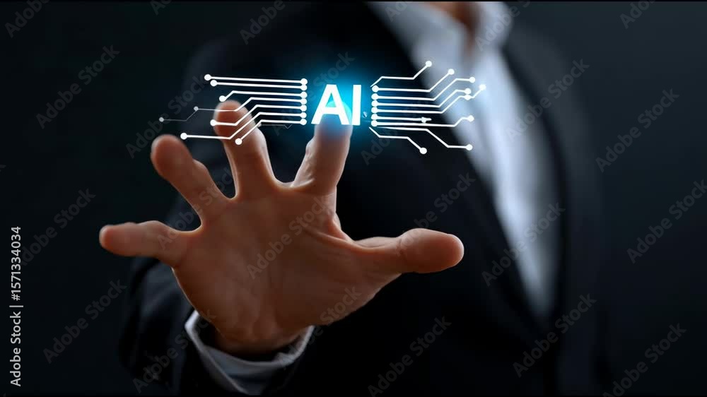 Aufkleber engaging in technology with artificial intelligence concepts and innovation