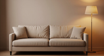 Sofa Serenity: Modern Comfort & Illuminated Style