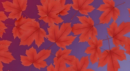 Patr&oacute;n de hojas met&aacute;licas de naranja seca sobre fondo violeta