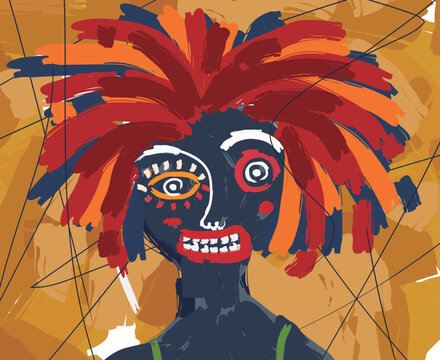 brutalism outsider art painting of a person