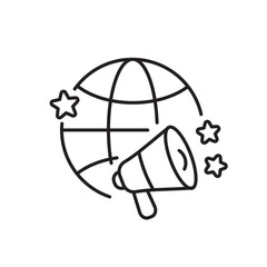 Marketing icon, Advertising Symbol Outline icon Transparent background