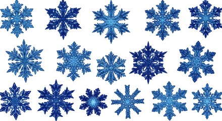 Fototapeta premium Juego de copos de nieve