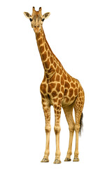 Obraz premium Isolate transparent Realistic CGI Giraffe with Detailed Texture and Features PNG die-cut for advertising