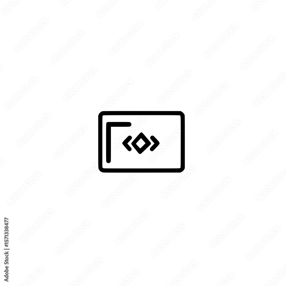Poster rhombus shape icon inside square frame for geometric design and modern user interface element