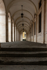 Architectural arches detail in Bergamo Alta, Italy