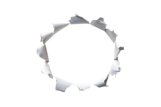 Ripped Paper Circle Frame on transparent background - Powered by Adobe