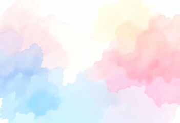 Colorful watercolor brush strokes forming an abstract artistic texture on white paper background, vibrant and handmade look 