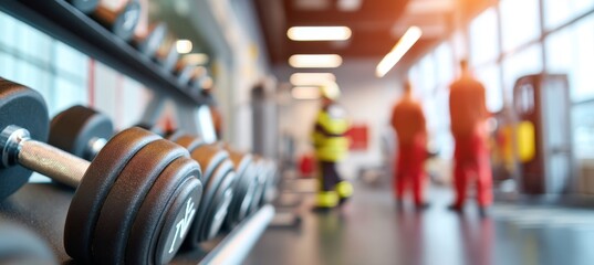 A glimpse into the vibrant life of firefighters as they stay fit within their station.