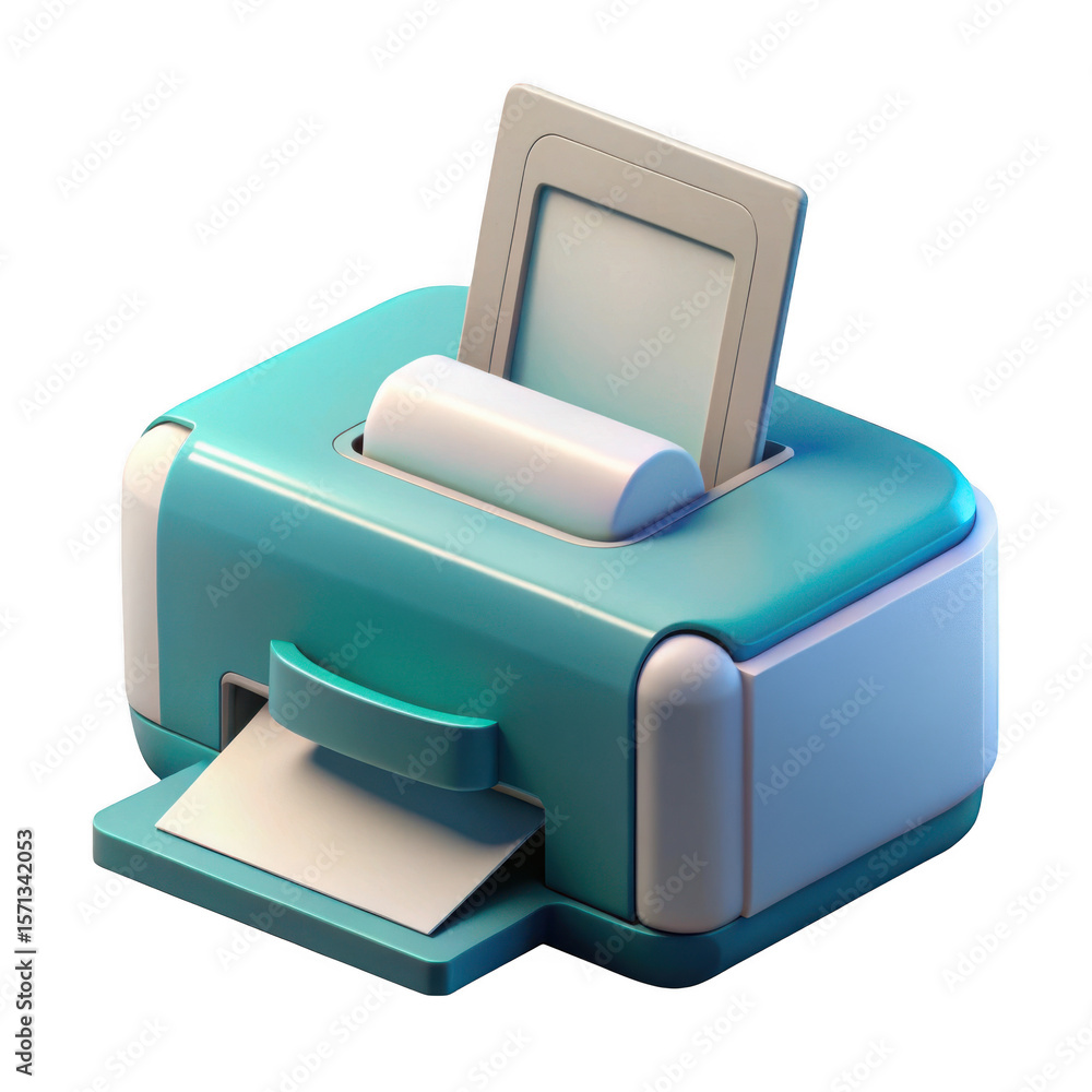 Poster 3d printer icon 3d model isolated on transparent background