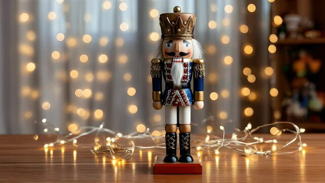 Wooden nutcracker figure festive decoration
