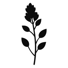 vector illustration of a plant, black and white flower