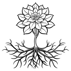 black and white flower