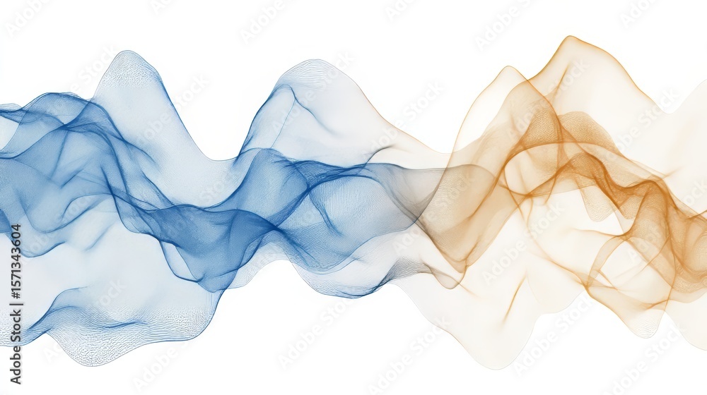 Poster the background features a smooth color wave pattern with golden lines, as well as blue wave lines se