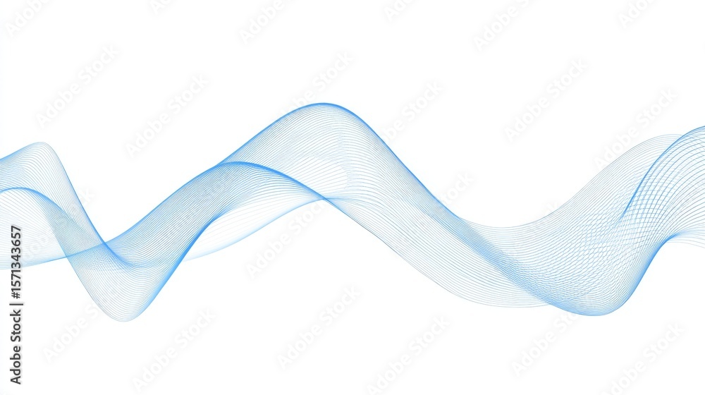 Aufkleber a futuristic background featuring an abstract blue line wave and a white smooth element swoosh repre