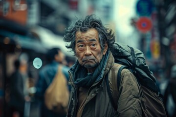 The indifferent pedestrian on the urban street