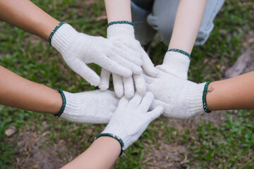 Hands in Gloves Teamwork