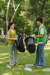 Volunteers Cleaning Up Park Environment