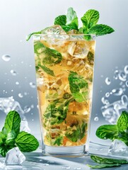 The sparkling glow of juice in the glass