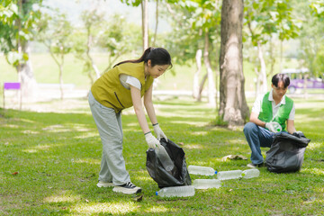 Volunteers Cleaning Up Litter in Park
