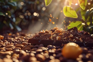 Sunlit glittering chocolate