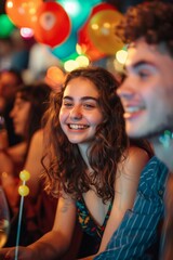 The joyful atmosphere at the party scene