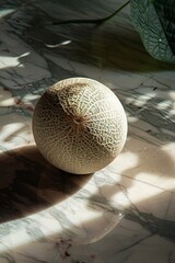 The sheen of a melon in soft sunlight