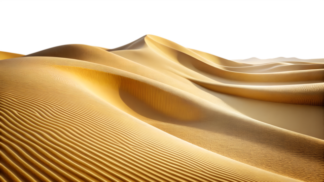 Golden Desert Dunes on Transparent Background