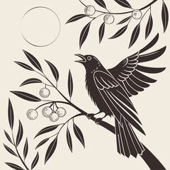 Obraz premium a bird on a branch 