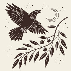 Obraz premium a bird flying next to a branch 