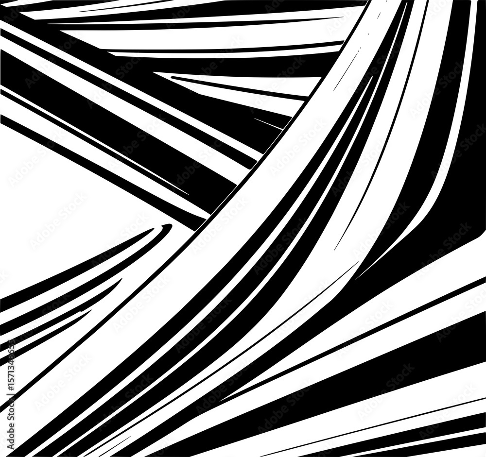 Poster abstract black and white stripes: a dynamic monochrome illustration featuring bold, intersecting lin