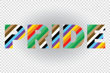 Pride Month LGBT Rainbow Text Clipart for T-Shirts, Posters, Stickers, Cards & Campaigns