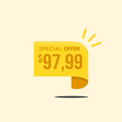 Yellow $97.99 tag style banne...