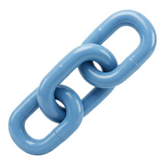 Obraz premium Shiny blue chain links connected together isolated on transparent background