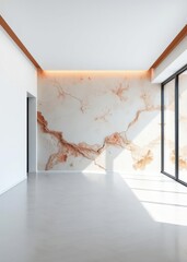 Dining room view with blank wall Empty room interior design architecture blank design room