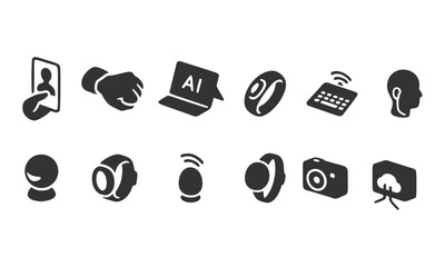 Smart Technology Icons AI, Wearables, IoT Devices, and More