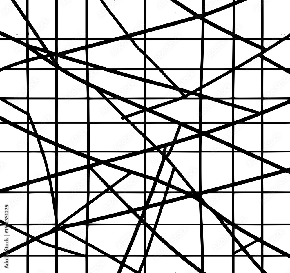 Poster abstract black and white line art: a bold monochrome illustration features intersecting lines creati