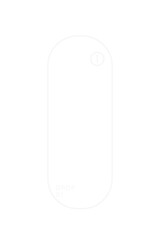 The image showcases a minimalist black and white graphic with a rounded rectangle shape and a power icon. Modern flat vector sticker label with icon and badge style, transparent background