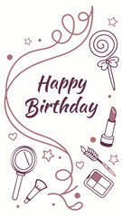 vector illustration of happy birthday party