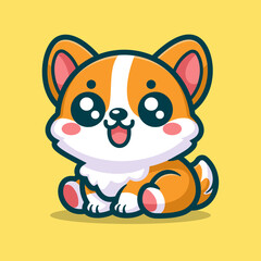 Cute Corgi Dog Cartoon Vector Art, Illustration and Graphic
