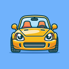 Cute Car Cartoon Vector Art, Illustration and Graphic