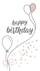 happy birthday party invitation card with rings